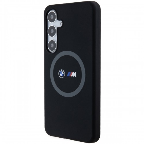 BMW BMHMS24M23SROK S24+ S926 czarny|black hardcase M Silicone Printed Ring MagSafe image 2