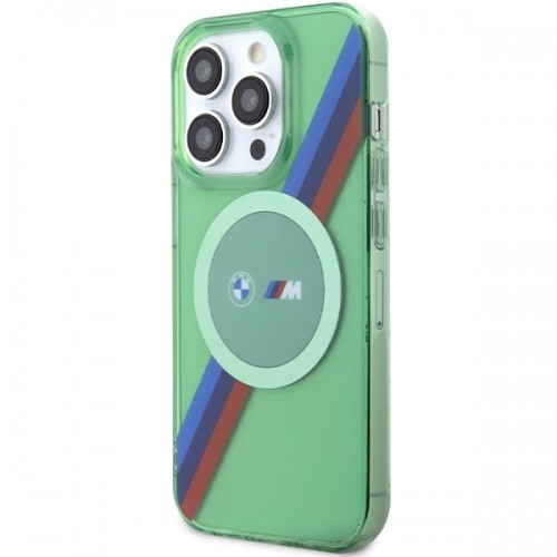 BMW BMHMP15LHDTN iPhone 15 Pro 6.1" zielony|green hardcase M Tricolor Stripes MagSafe image 2