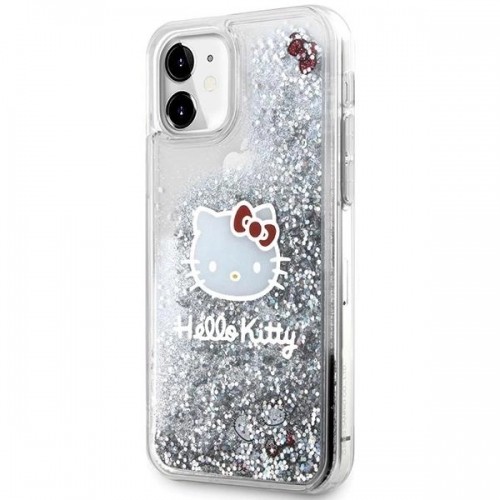 Hello Kitty Liquid Glitter Charms Kitty Head Case for iPhone 11 | Xr - Silver image 2