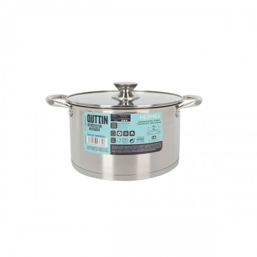 Pot with Glass Lid Quttin Hermes Steel 5,5 L (4 Units) image 2