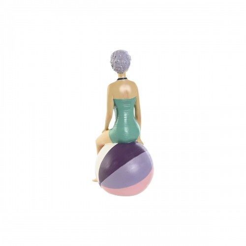 Decorative Figure Home ESPRIT Turquoise Lilac Mediterranean 12,5 x 9 x 26,5 cm (2 Units) image 2