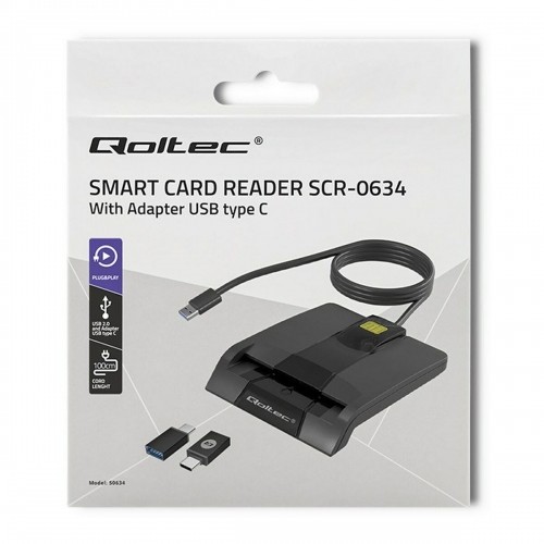 Card Reader Qoltec 50634 Black image 2