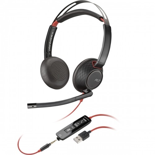 Headphones Poly BLACKWIRE 5220 Black Red image 2