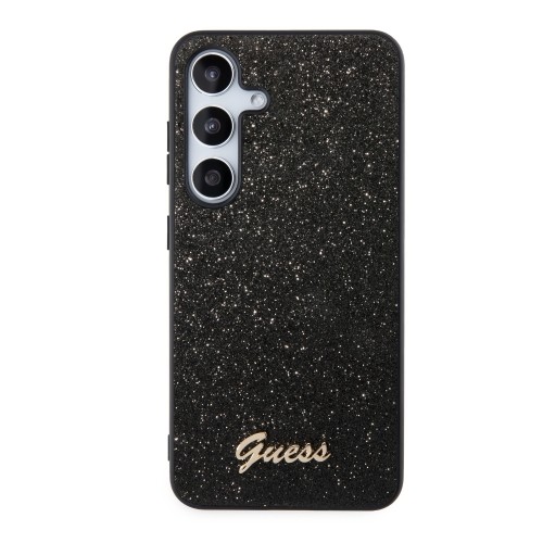 Guess PC|TPU Glitter Flakes Metal Logo Case for Samsung Galaxy S24+ Black image 2