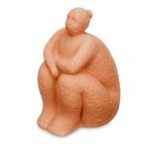 Decorative Figure Orange Dolomite 18 x 30 x 19 cm (4 Units) Lady Sitting image 2