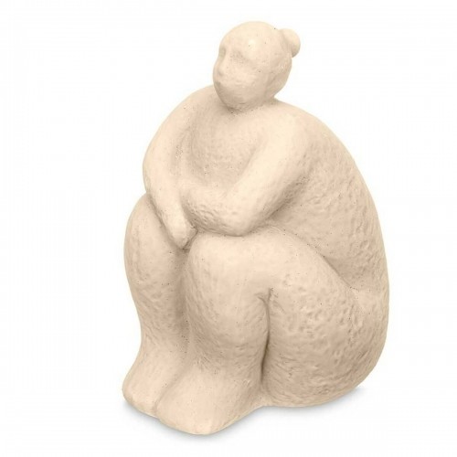 Decorative Figure Beige Dolomite 18 x 30 x 19 cm (4 Units) Lady Sitting image 2