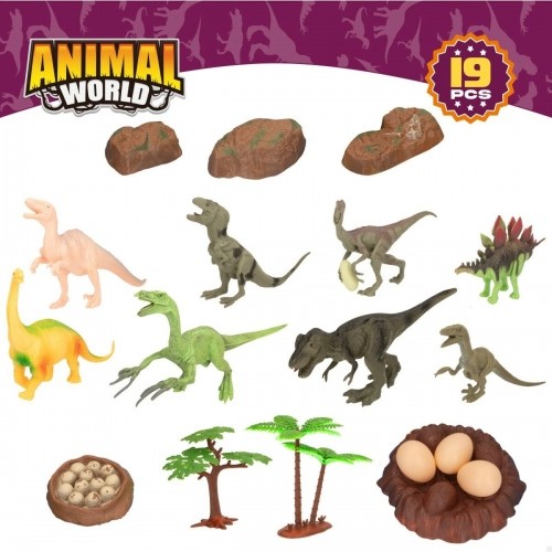 Playset Colorbaby 19 Pieces 6 Units 17 x 9 x 6 cm Dinosaurs image 2
