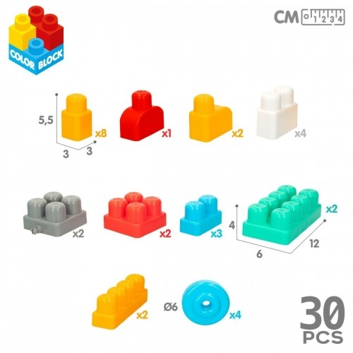 Klucīši Būvēšanai Color Block Koferis Policijas mašīna 30 Daudzums (2 gb.) image 2