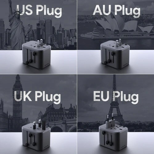 AUKEY PA-TA07 Universal Travel Adapter Charger 35W with USB-C & USB-A UK USA EU AUS CHN 150 Countries image 2