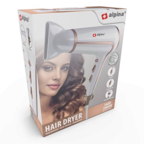 Alpina ED-88324:Hair Dryer 1600-2000W + White/Rosegold image 2