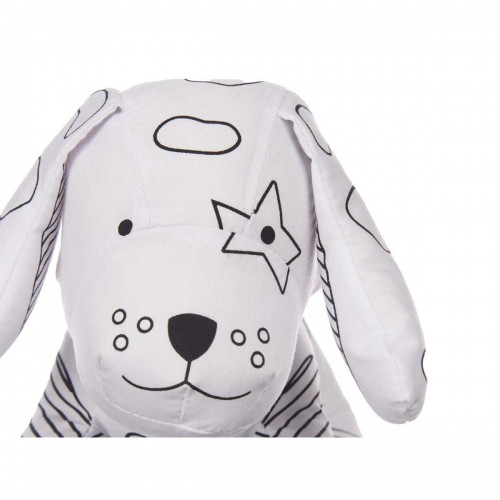 Colouring Plush White Black Cloth 13 x 14 x 20 cm Dog (8 Units) image 2