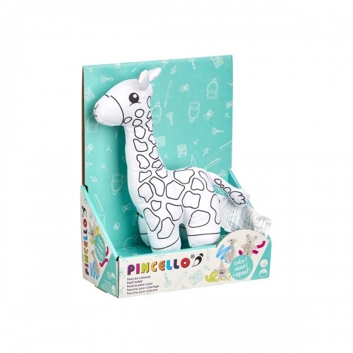 Colouring Plush White Black Cloth 17 x 22 x 9 cm Giraffe (8 Units) image 2