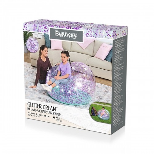 Inflatable Armchair Bestway Multicolour 114 x 112 x 66 cm Glitter image 2