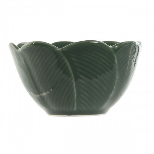 Appetizer Set Home ESPRIT Green Dark green Bamboo Porcelain Tropical 4 Pieces 32 x 10 x 7 cm (2 Units) image 2