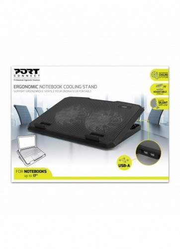 Port Designs 901099 notebook cooling pad 43.2 cm (17") 800 RPM Black image 2