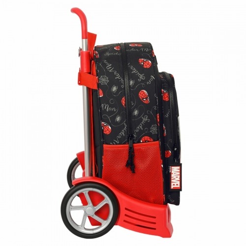 Школьный рюкзак с колесиками Safta Чёрный Spiderman Красный 33 x 14 x 42 cm image 2