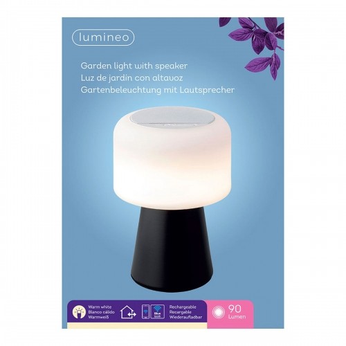 LED Lamp with Bluetooth Speaker and Wireless Charger Lumineo 894415 Black 22,5 cm Rechargeable image 2