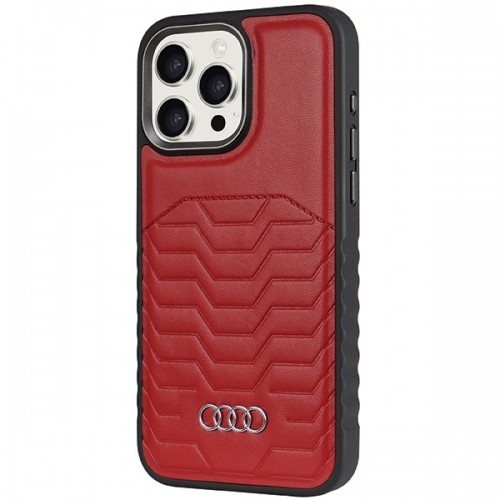 Audi Synthetic Leather MagSafe iPhone 15 Pro 6.1" czerwony|red hardcase AU-TPUPCMIP15P-GT|D3-RD image 2