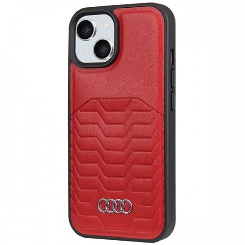 Audi Synthetic Leather MagSafe iPhone 15 Plus | 14 Plus 6.7" czerwony|red hardcase AU-TPUPCMIP15M-GT|D3-RD image 2