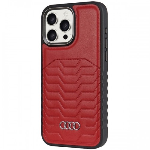 Audi Synthetic Leather MagSafe iPhone 14 Pro Max 6.7" czerwony|red hardcase AU-TPUPCMIP14PM-GT|D3-RD image 2