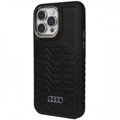 Audi Synthetic Leather MagSafe iPhone 14 Pro Max 6.7" czarny|black hardcase AU-TPUPCMIP14PM-GT|D3-BK image 2