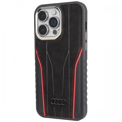 Audi Genuine Leather MagSafe iPhone 14 Pro 6.1" czarno-czerwony|black-red hardcase AU-TPUPCMIP14P-R8|D3-RD image 2
