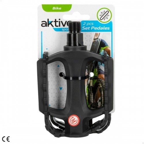 Pedals Aktive 11 x 3 x 8 cm Bicycle 2 Pieces Black 24 Units image 2