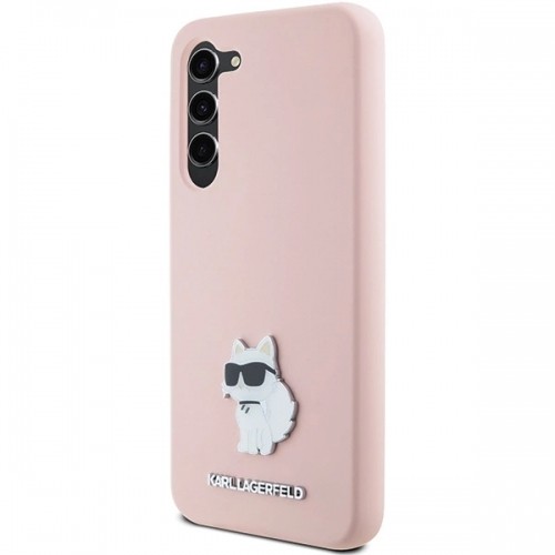 Karl Lagerfeld Silicone Choupette Metal Pin case for Samsung Galaxy S23 - pink image 2