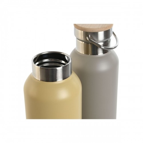Thermal Bottle Home ESPRIT Beige Grey 500 ml (2 Units) image 2