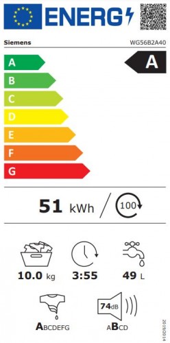 Siemens WG56B2A40 IQ700 стиральная машина image 2