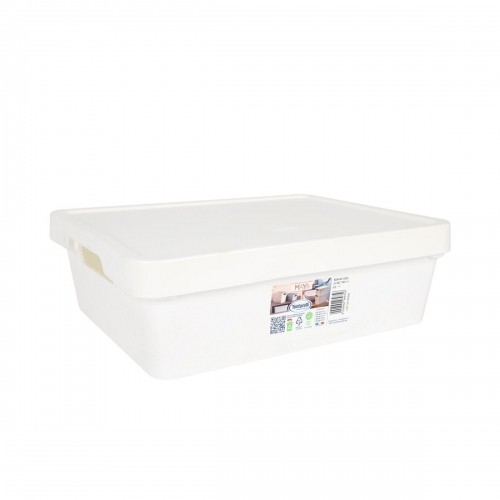 Storage Box with Lid Tontarelli Maya White 9,2 l 36 x 28 x 11 cm (12 Units) image 2