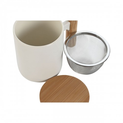 Tasīte ar Tējas Filtru Home ESPRIT Balts Nerūsējošais tērauds Porcelāns 360 ml image 2