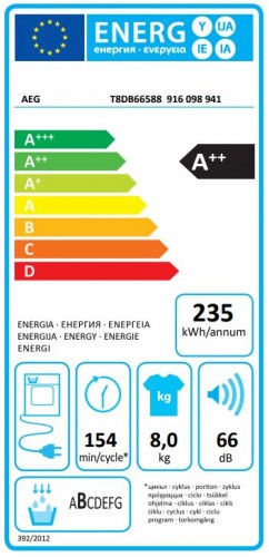 AEG T8DB66588 Veļas žāvētājs image 2