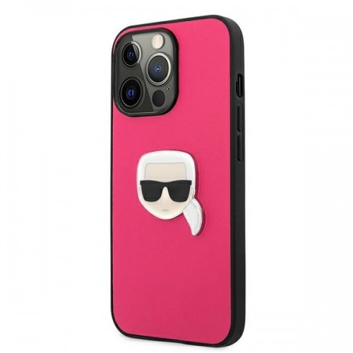 KLHCP13XPKMP Karl Lagerfeld PU Leather Karl Head Case for iPhone 13 Pro Max Pink image 2