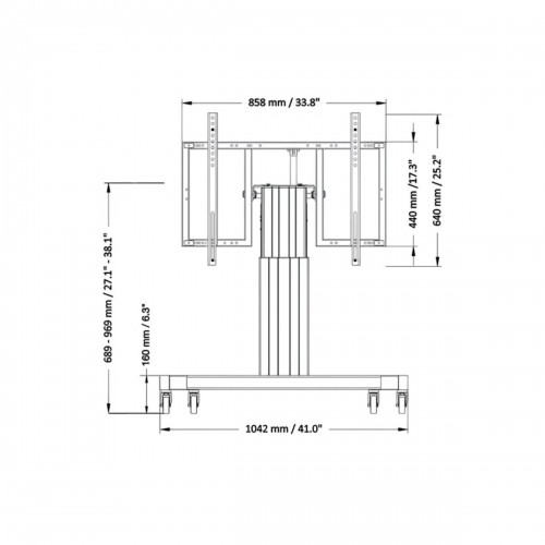 Подставка для ТВ Neomounts PLASMA-M2550TSILVER 42" 100" 150 kg image 2