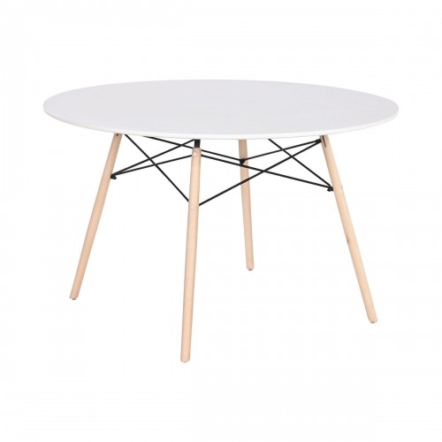 Dining Table Home ESPRIT White Black Natural Birch MDF Wood 120 x 120 x 74 cm image 2