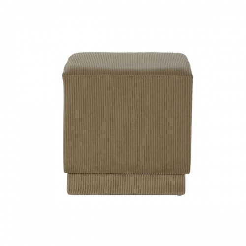 Footrest DKD Home Decor Brown Polyester MDF Wood 40 x 40 x 40 cm image 2