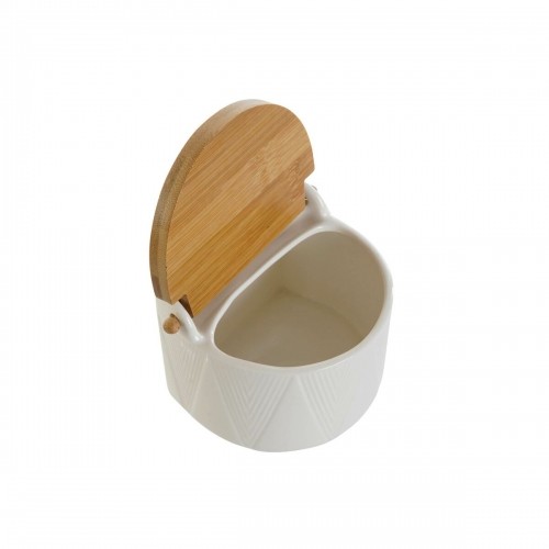 Salt Shaker with Lid DKD Home Decor White Natural Bamboo Porcelain 12 x 10 x 11 cm image 2