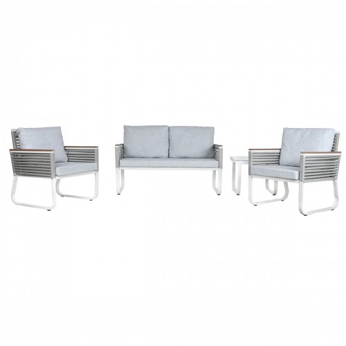 Galda komplekts ar 3 krēsliem Home ESPRIT Pelēks Tērauds Polikarbonāts 128 x 69 x 79 cm image 2
