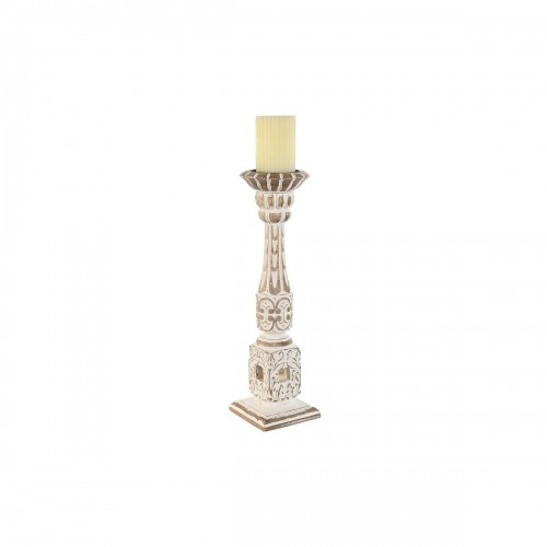 Candleholder Home ESPRIT White Natural Metal Mango wood 13 x 13 x 46 cm image 2