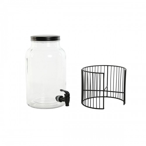 Drinks dispenser Home ESPRIT Black Metal Crystal 5,5 L 21 x 21 x 37 cm image 2