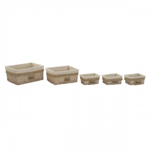 Basket set Home ESPRIT Brown Natural 48 x 40 x 22 cm (5 Pieces) image 2