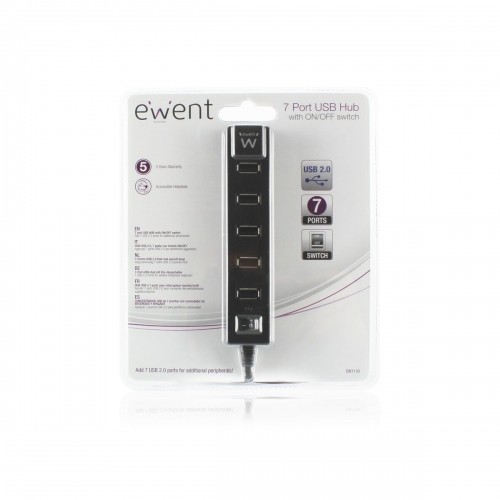 USB Hub Ewent EW1130 Black image 2