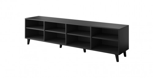 Cama Meble TV cabinet FARO 200x42x52 black matt + oak craft image 2