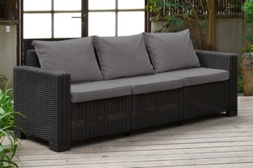 Keter Dārza dīvāns trīsvietīgs California 3 Seater Sofa brūns image 2