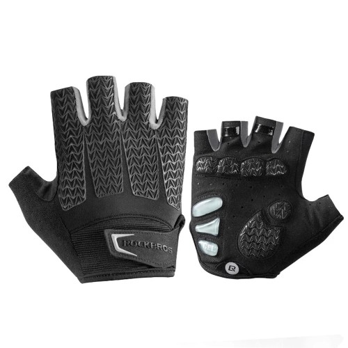 Rockbros S169BGR M cycling gloves with gel inserts - gray image 2