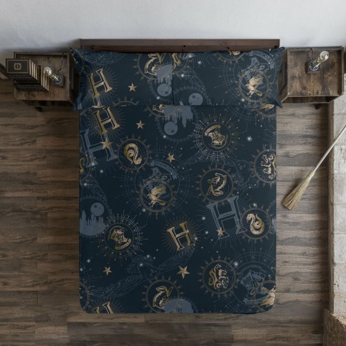 Fitted sheet Harry Potter Blue Golden 105 x 200 cm image 2