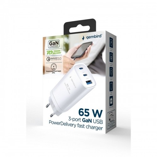 Wall Charger GEMBIRD TA-UC-PDQC65-01-W White 65 W (1 Unit) image 2