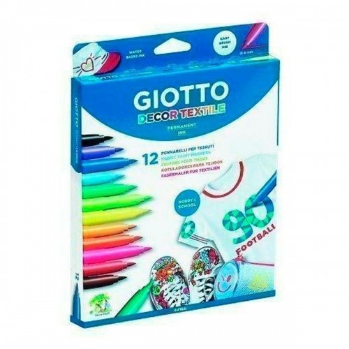 Set of Felt Tip Pens Giotto Decor Textile Multicolour (4 Units) image 2