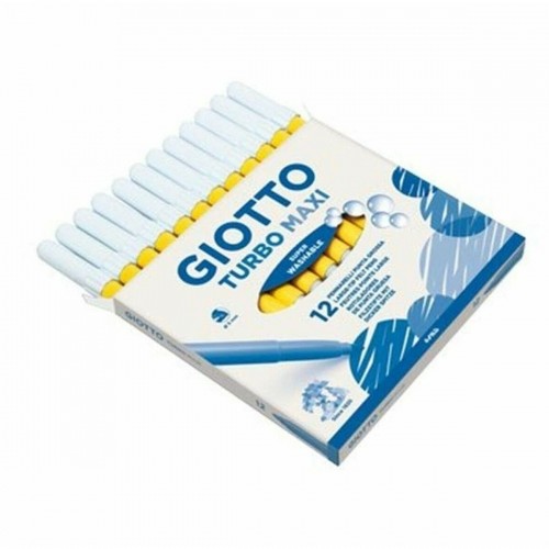 Set of Felt Tip Pens Giotto Turbo Maxi Yellow (5 Units) image 2